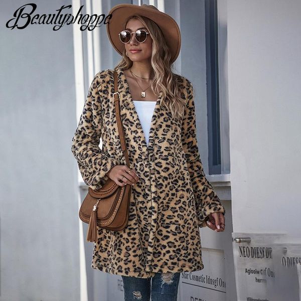 women's fur & faux 2021 leopard print coat women winter thicken long trench elegant female overcoat jacket, Black
women's fur & faux 2021 leopard print coat women winter thicken long trench elegant female overcoat jacket, Black