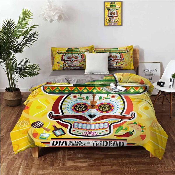 mexican sugar skull with tacos and chili pepper november 2nd colorful art printbedding 3-piece set
mexican sugar skull with tacos and chili pepper november 2nd colorful art printbedding 3-piece set