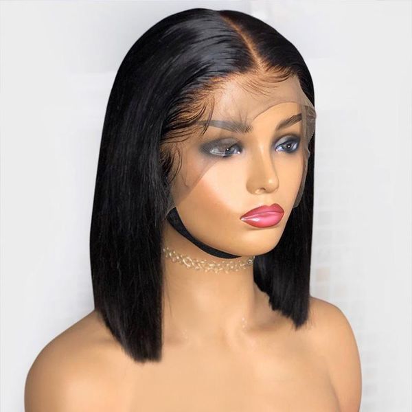 13x6 deep part lace front wig with baby hair pre plucked brazilian virgin short blunt cut human hair bob wigs for black women, Black;brown
13x6 deep part lace front wig with baby hair pre plucked brazilian virgin short blunt cut human hair bob wigs for black women, Black;brown
