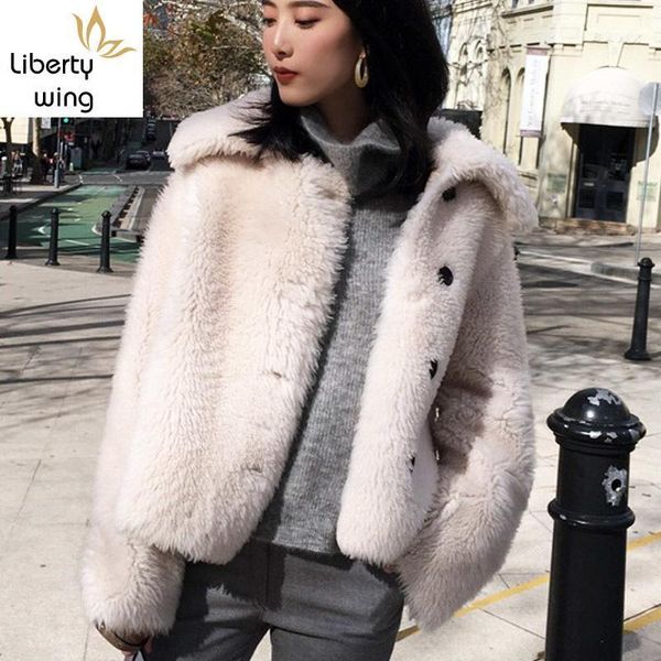 women's fur & faux korean style womens merino sheep double-faced coat 2021 autumn turn down collar short jacket female campera mujer1, Black
women's fur & faux korean style womens merino sheep double-faced coat 2021 autumn turn down collar short jacket female campera mujer1, Black
