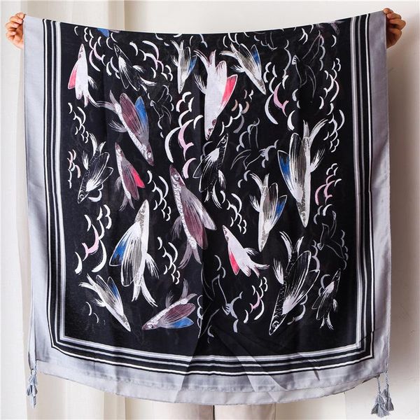 scarves 2021 winter print beach towel lady cotton and shawl autumn women ethnic style silk scarf fashion sunscreen colour, Blue;gray
scarves 2021 winter print beach towel lady cotton and shawl autumn women ethnic style silk scarf fashion sunscreen colour, Blue;gray