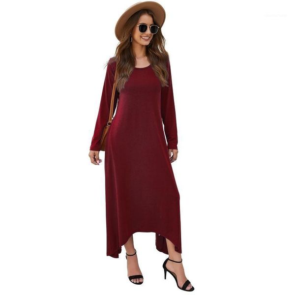 women long sleeves round neck dress solid color casual loose dress with pockets e56c1, Black;gray
women long sleeves round neck dress solid color casual loose dress with pockets e56c1, Black;gray