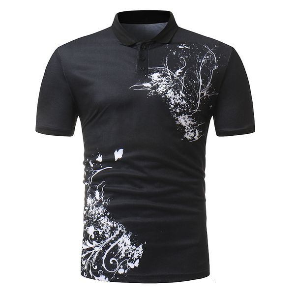 summer new men's casual short sleeve polo shirt fashion slim print men, White;black
summer new men's casual short sleeve polo shirt fashion slim print men, White;black