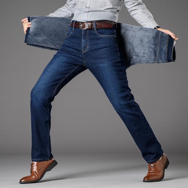 men's jeans winter middle-aged and elderly simple loose straight high waist quality stretch clothing, Blue
men's jeans winter middle-aged and elderly simple loose straight high waist quality stretch clothing, Blue