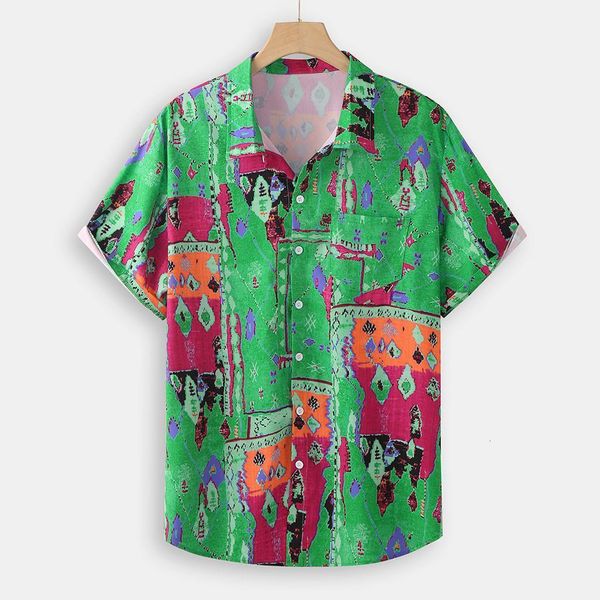 men's casual shirt loose short-sleeved printed button shirt summer coat polyester material printed shirt size -5xl 40*, White;black
men's casual shirt loose short-sleeved printed button shirt summer coat polyester material printed shirt size -5xl 40*, White;black