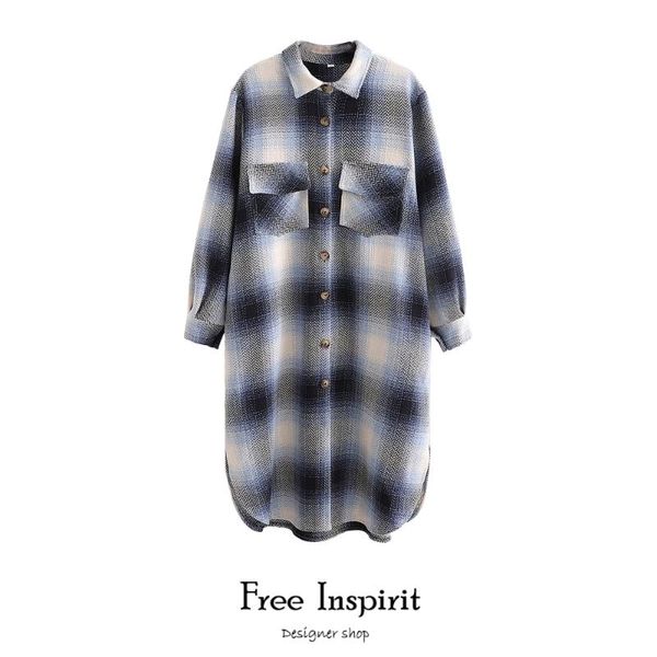 women's blouses & shirts inspirit arrival winter lady's long casual plaid turn-down collar full sleeves, White
women's blouses & shirts inspirit arrival winter lady's long casual plaid turn-down collar full sleeves, White
