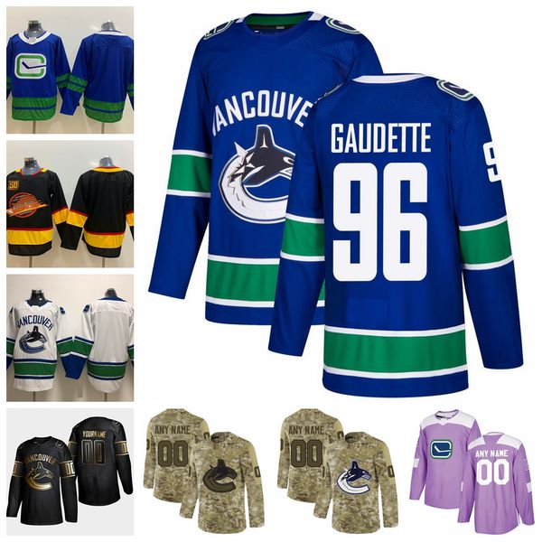 2021 customize #96 adam gaudette vancouver canucks jerseys golden edition camo veterans day fights cancer custom stitched hockey jerseys, Black;red 
2021 customize #96 adam gaudette vancouver canucks jerseys golden edition camo veterans day fights cancer custom stitched hockey jerseys, Black;red