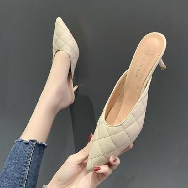 slippers women's summer fashion high heels stiletto pointed toe all-match sandals and slides tacones mujer 2021, Black
slippers women's summer fashion high heels stiletto pointed toe all-match sandals and slides tacones mujer 2021, Black
