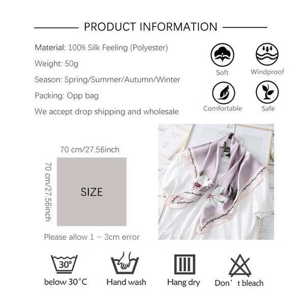 designer brand women scarf fashion 2020 flower print silk scarves square small handkerchief office neck hair scarfs 7070cm bbyiwu bdehome, Blue;gray
designer brand women scarf fashion 2020 flower print silk scarves square small handkerchief office neck hair scarfs 7070cm bbyiwu bdehome, Blue;gray