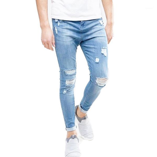 men distressed jeans ripped holes skinny jeans hip hop slim fit elastic denim pants male stretchy pencil pants streetwear1, Blue
men distressed jeans ripped holes skinny jeans hip hop slim fit elastic denim pants male stretchy pencil pants streetwear1, Blue