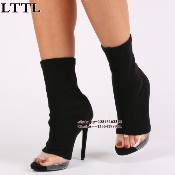 boots fall knitted stretch peep toe ankle green booties comfortable transparent suede women open shoes, Black
boots fall knitted stretch peep toe ankle green booties comfortable transparent suede women open shoes, Black