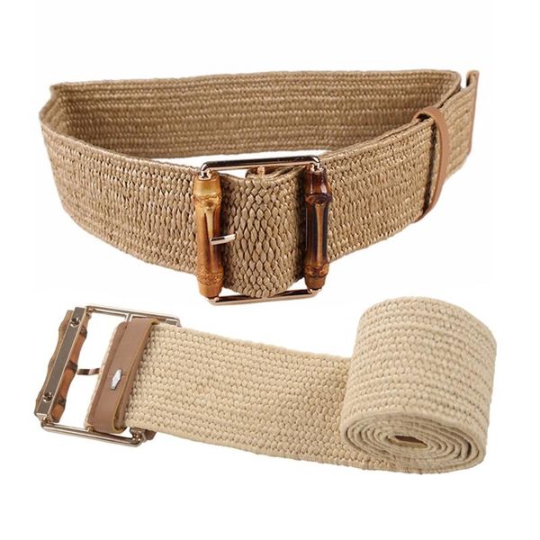 belts kf-2pcs retro knitted wax rope waist women bamboo buckle belt ladies women's braided - khaki & beige, Black;brown
belts kf-2pcs retro knitted wax rope waist women bamboo buckle belt ladies women's braided - khaki & beige, Black;brown