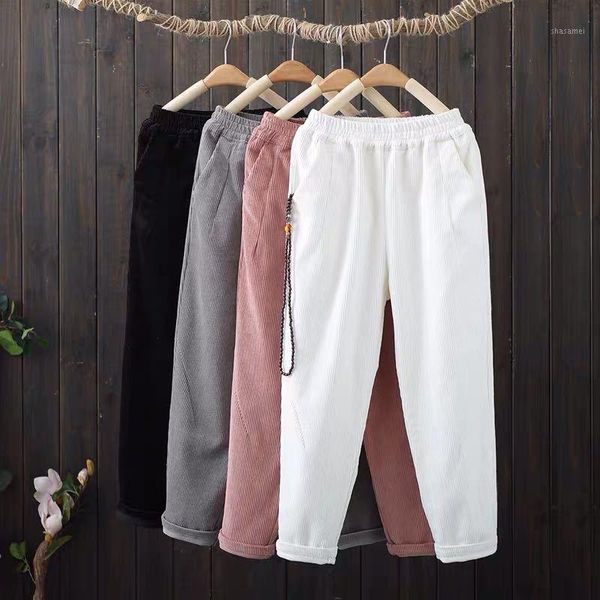 vintage solid corduroy harem pants women 2021 spring big size casual elastic high waist trouser korean baggy ankle-length pants1, Black;white
vintage solid corduroy harem pants women 2021 spring big size casual elastic high waist trouser korean baggy ankle-length pants1, Black;white