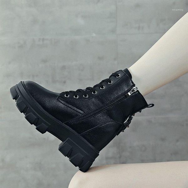 boots thick soled women's british style 2021 autumn increased shoes rivet leather thin short boots1, Black
boots thick soled women's british style 2021 autumn increased shoes rivet leather thin short boots1, Black