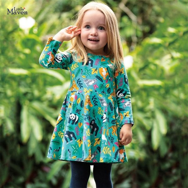 little maven party girl animal tiger monkey christmas for baby girls long sleeve cotton kids dress lj200923, Red;yellow
little maven party girl animal tiger monkey christmas for baby girls long sleeve cotton kids dress lj200923, Red;yellow