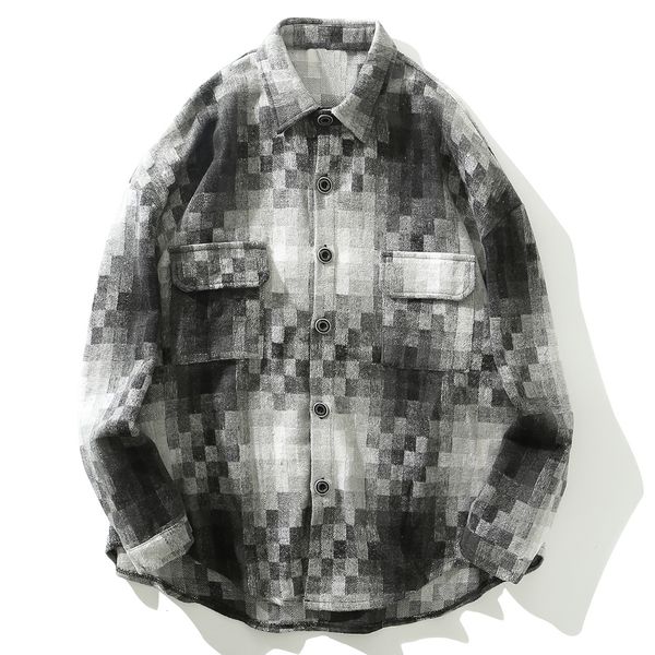 2021 new plaid mosaic long sleeve shirts men hip hop streetwear snap button autumn cotton loose harajuku casual knitted shirt wbtq, White
2021 new plaid mosaic long sleeve shirts men hip hop streetwear snap button autumn cotton loose harajuku casual knitted shirt wbtq, White