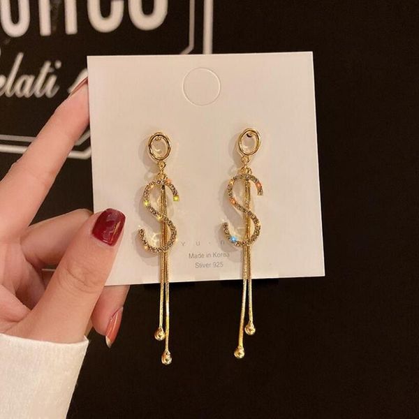 dangle & chandelier earrings s925 temperament letter rhinestone tassel design trend fashion exquisite elegant senior banquet gift accessorie, Silver
dangle & chandelier earrings s925 temperament letter rhinestone tassel design trend fashion exquisite elegant senior banquet gift accessorie, Silver