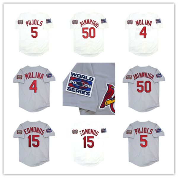 vintage men coustom 2006 world series baseball jersey 50 adam wainwright 4 yadier molina 5 albert pujols 15 jim edmonds 27 scott rolen 29 ch, Black
vintage men coustom 2006 world series baseball jersey 50 adam wainwright 4 yadier molina 5 albert pujols 15 jim edmonds 27 scott rolen 29 ch, Black