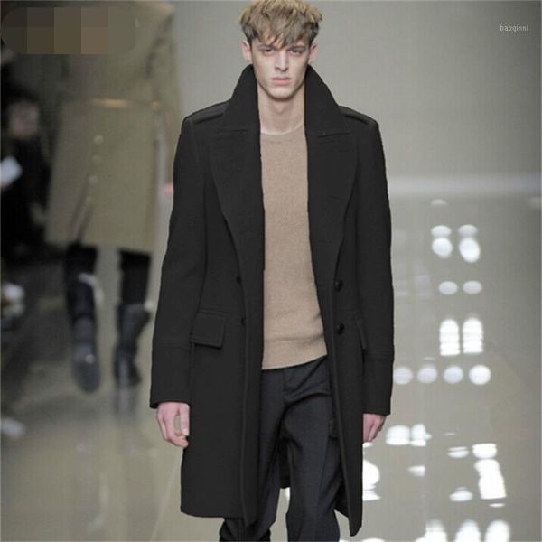 men's woolen coat 2020 winter new double-breasted style long cloak lapel woolen trench coat1, Black
men's woolen coat 2020 winter new double-breasted style long cloak lapel woolen trench coat1, Black