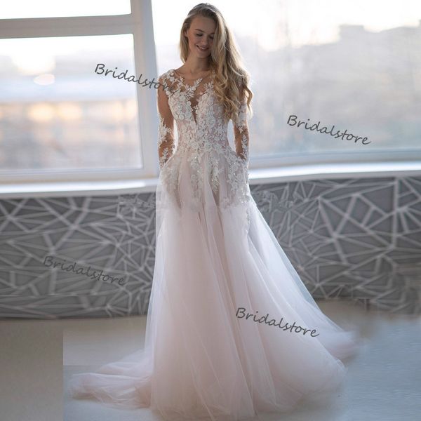 princess amazing light pink wedding dress long sleeve 2021 elegant lace beaded boho wedding gowns a line tulle garden church bridal dress, White
princess amazing light pink wedding dress long sleeve 2021 elegant lace beaded boho wedding gowns a line tulle garden church bridal dress, White
