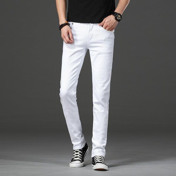 white straight jeans men 2020 spring new style high-waisted trousers casual thin elasticity casual jeans, Blue
white straight jeans men 2020 spring new style high-waisted trousers casual thin elasticity casual jeans, Blue