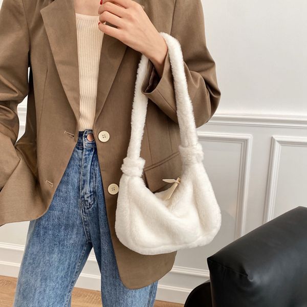 women shoulder bag solid plush underarm handbags autumn winter warm totes purse, Black;red
women shoulder bag solid plush underarm handbags autumn winter warm totes purse, Black;red