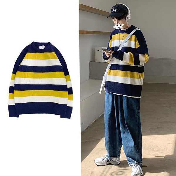 korean striped sweater men's warm fashiona hit color casual knitted pullover men autumn winter knitting sweaters mens clothes, White;black
korean striped sweater men's warm fashiona hit color casual knitted pullover men autumn winter knitting sweaters mens clothes, White;black
