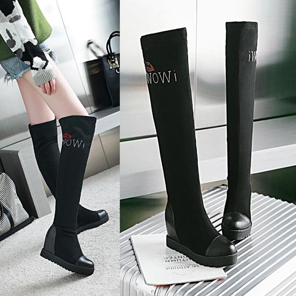 women shoes 2021 winter nubuck super high (8cm-up) wedges over-the-knee boots for women big size 34-45, Black
women shoes 2021 winter nubuck super high (8cm-up) wedges over-the-knee boots for women big size 34-45, Black