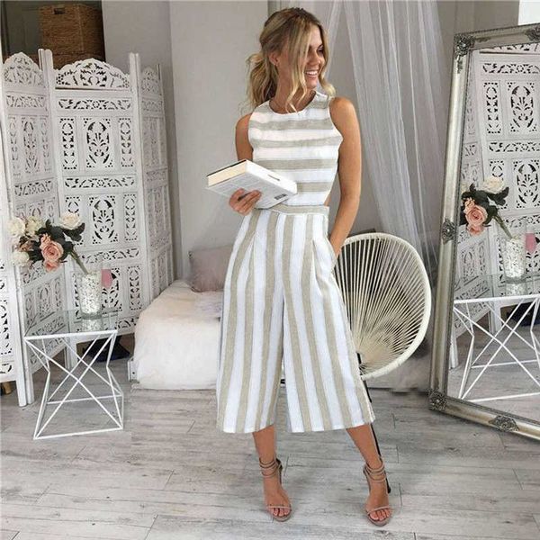 womens sleeveless striped jumpsuit rompers casual office long wide leg outfits overalls hollow out waist one piece clothes, Black;white
womens sleeveless striped jumpsuit rompers casual office long wide leg outfits overalls hollow out waist one piece clothes, Black;white