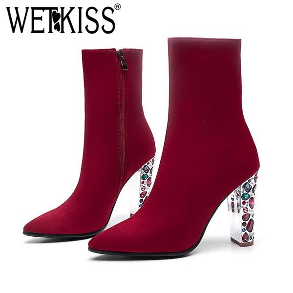 boots wetkiss crystal booties flock winter ankle women high neck pointed toe short plush footwear party heels female shoes, Black
boots wetkiss crystal booties flock winter ankle women high neck pointed toe short plush footwear party heels female shoes, Black