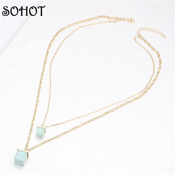 sofashion multilayer necklaces natural square white blue stones metal chain femme girl bijoux costume accessories party gift, Silver
sofashion multilayer necklaces natural square white blue stones metal chain femme girl bijoux costume accessories party gift, Silver