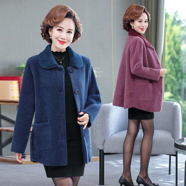 women 2020 autumn winter imitation mink cashmere coat female cardigan knit thicken loose casual sweater jacket wool outwear1, Black
women 2020 autumn winter imitation mink cashmere coat female cardigan knit thicken loose casual sweater jacket wool outwear1, Black