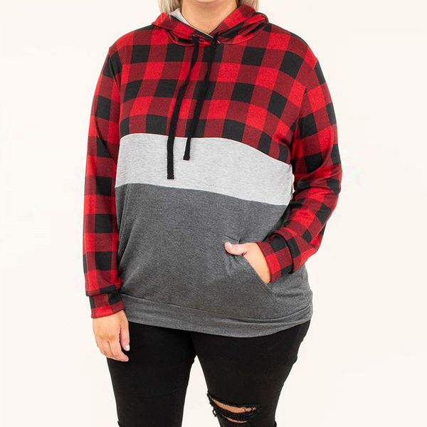 ins shiying chubby girl sweatershirt womens european and american plaid stitching contrast color long sleeves hooded casual plus size womens, Black
ins shiying chubby girl sweatershirt womens european and american plaid stitching contrast color long sleeves hooded casual plus size womens, Black