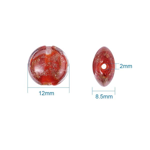 200pcs mixed color flat round handmade lampwork gold sand beads for jewelry making diy size about 12x8.5mm hole 2mm
200pcs mixed color flat round handmade lampwork gold sand beads for jewelry making diy size about 12x8.5mm hole 2mm