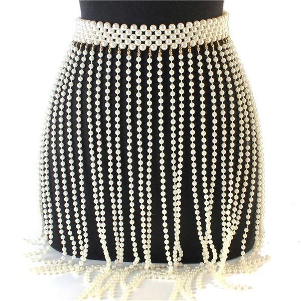 2020 luxury handmade pearl waist belts women wide pearl beaded tassel fringe skirt summer female elastic waistband body chain, Black;brown
2020 luxury handmade pearl waist belts women wide pearl beaded tassel fringe skirt summer female elastic waistband body chain, Black;brown