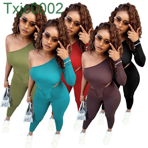 women two piece pant set designer slim off shoulder solid color irregular and trousers personalized suit 5 colours, White
women two piece pant set designer slim off shoulder solid color irregular and trousers personalized suit 5 colours, White