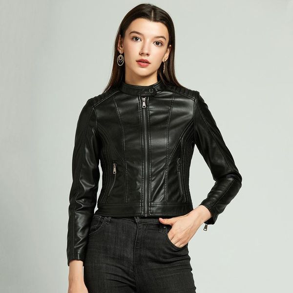 women's leather & faux 2021 women street slim motorcycle jacket gothic zipper outerwear female pu biker jackets autumn coat chaqueta mu, Black
women's leather & faux 2021 women street slim motorcycle jacket gothic zipper outerwear female pu biker jackets autumn coat chaqueta mu, Black
