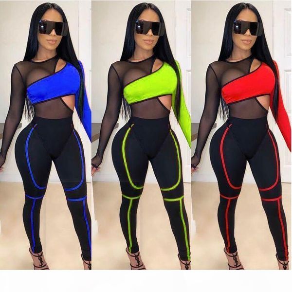 fashion patchwork sheer mesh bandage jumpsuit 2 piece set hollow out long sleeve casual romper tracksuit club bodysuits, Gray
fashion patchwork sheer mesh bandage jumpsuit 2 piece set hollow out long sleeve casual romper tracksuit club bodysuits, Gray
