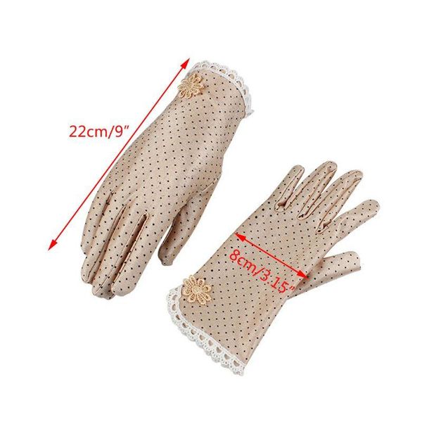 five fingers gloves women uv protection short floral lace polka dot sunscreen driving mittens t8nb, Blue;gray
five fingers gloves women uv protection short floral lace polka dot sunscreen driving mittens t8nb, Blue;gray