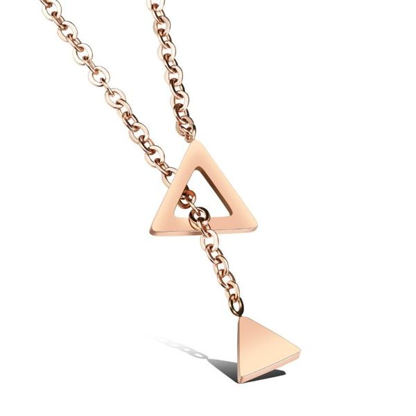 rose gold fashion stainless steel triangle pendant chain necklace for women 18'', Silver
rose gold fashion stainless steel triangle pendant chain necklace for women 18'', Silver