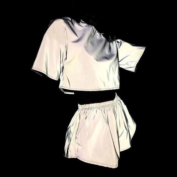 xuanshow 2021 reflective light tracksuits set bling t shirts shorts femme hiphop cool womens outfits jogging matching set, Gray
xuanshow 2021 reflective light tracksuits set bling t shirts shorts femme hiphop cool womens outfits jogging matching set, Gray