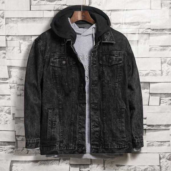 fashion men denim jacket autumn winter retro hooded cowboy casual coat mens solid color jeans windbreaker male loose outerwear, Black;brown
fashion men denim jacket autumn winter retro hooded cowboy casual coat mens solid color jeans windbreaker male loose outerwear, Black;brown