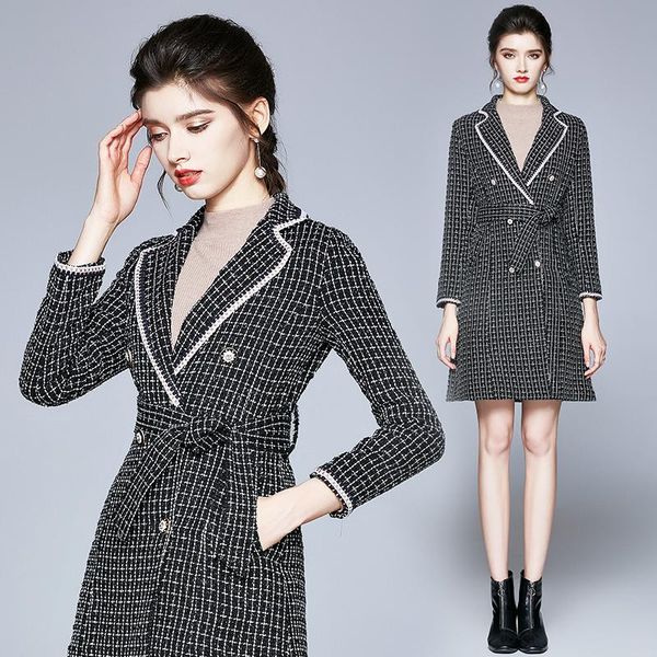 women's wool & blends 2021 autumn winter tweed coat black coats for women sashes plaid warm ladies quality vintage double breasted
women's wool & blends 2021 autumn winter tweed coat black coats for women sashes plaid warm ladies quality vintage double breasted