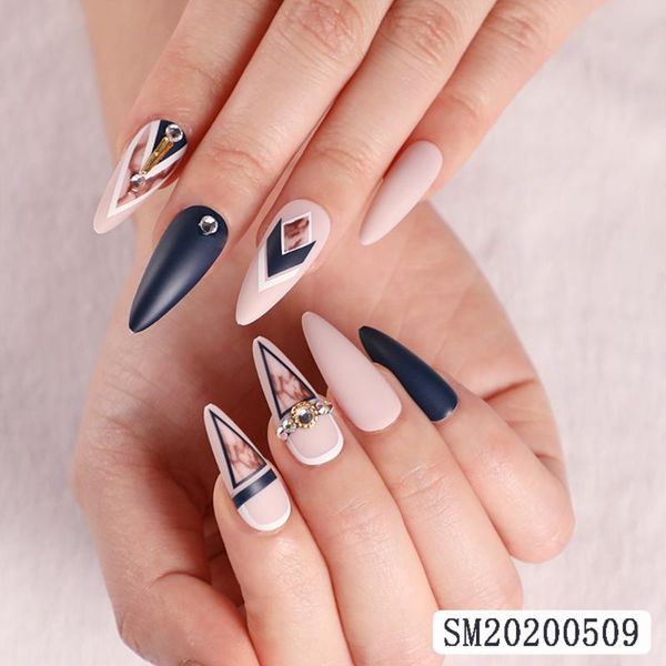 24pcs khaki dye matte frosted fake nails stiletto dark blue color pointed head long style wearable abs resin finished fingernail, Red;gold
24pcs khaki dye matte frosted fake nails stiletto dark blue color pointed head long style wearable abs resin finished fingernail, Red;gold