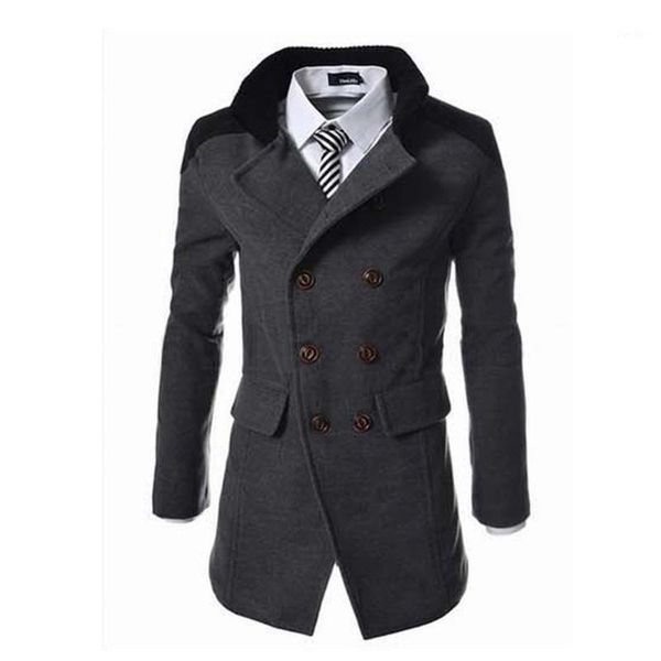 2018 winter fashion mens trench coat double breasted winter wool blend overcoat men solid color casual jacket coat1, Black
2018 winter fashion mens trench coat double breasted winter wool blend overcoat men solid color casual jacket coat1, Black