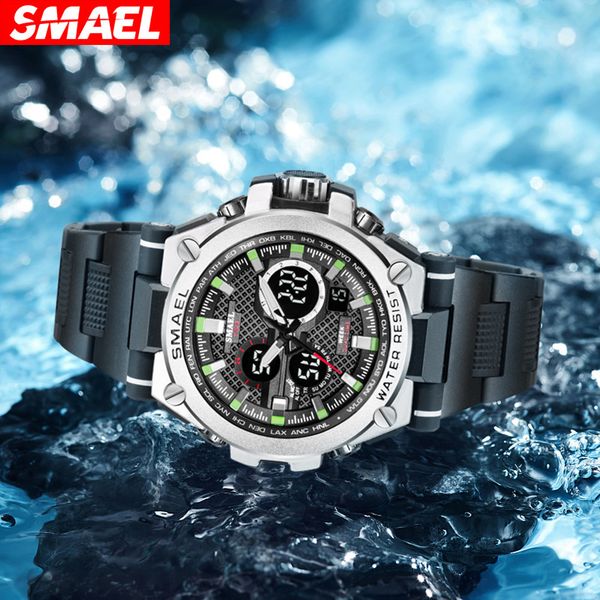 new smer sport waterproof double display men's watch multi function alloy electronic watch, Slivery;brown
new smer sport waterproof double display men's watch multi function alloy electronic watch, Slivery;brown