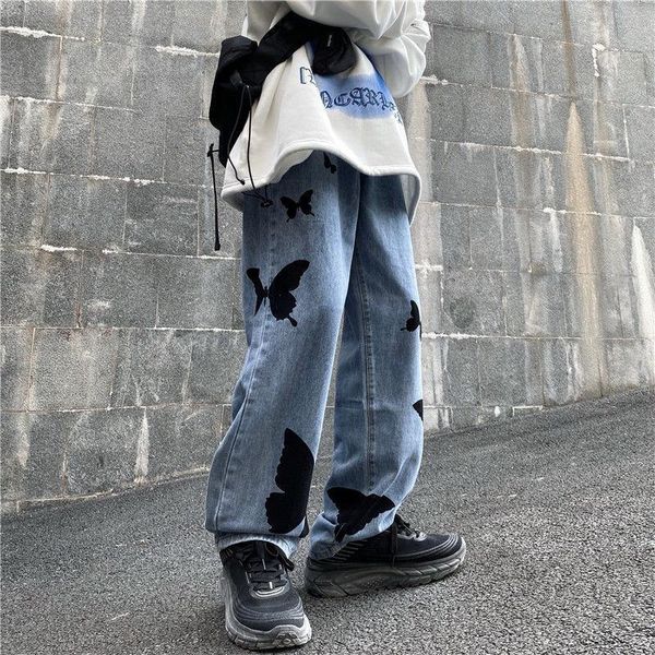 men's jeans pr butterflies graphic printed straight wide leg pants 2021 autumn winter casual oversize denim, Blue
men's jeans pr butterflies graphic printed straight wide leg pants 2021 autumn winter casual oversize denim, Blue
