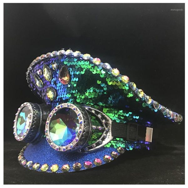 wide brim hats 2021 fashion men women green hat with metal classes performance captain fascinator1, Blue;gray
wide brim hats 2021 fashion men women green hat with metal classes performance captain fascinator1, Blue;gray