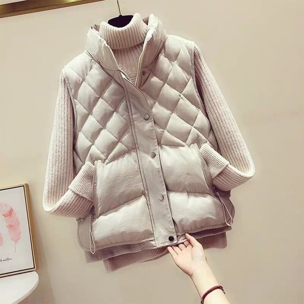 mumuzi winter warm women's vest loose plaid down cotton wadded coats slim zipper waistcoats beige sleeveles parkas female 201102, Black;white
mumuzi winter warm women's vest loose plaid down cotton wadded coats slim zipper waistcoats beige sleeveles parkas female 201102, Black;white