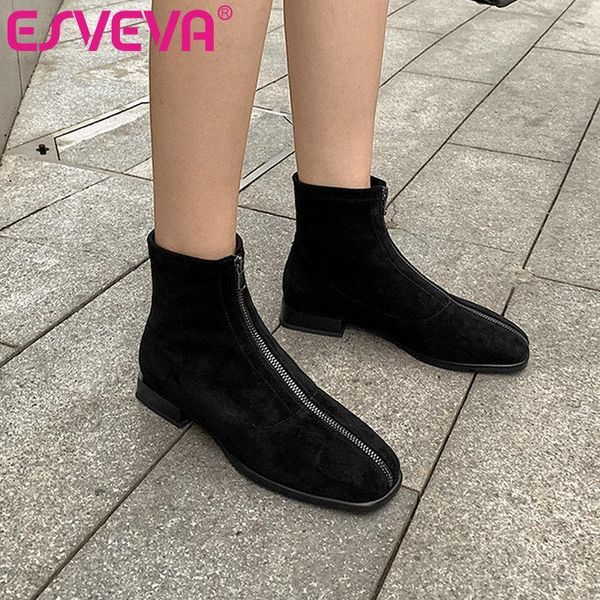 boots esveva 2021 western style ankle women winter pu leather shoes round toe low heel slip on size 34-431, Black
boots esveva 2021 western style ankle women winter pu leather shoes round toe low heel slip on size 34-431, Black
